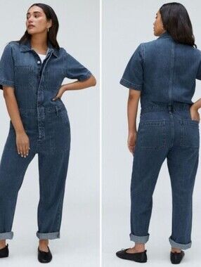 New! Everlane Denim Jean Coveralls Jumpsuit 14